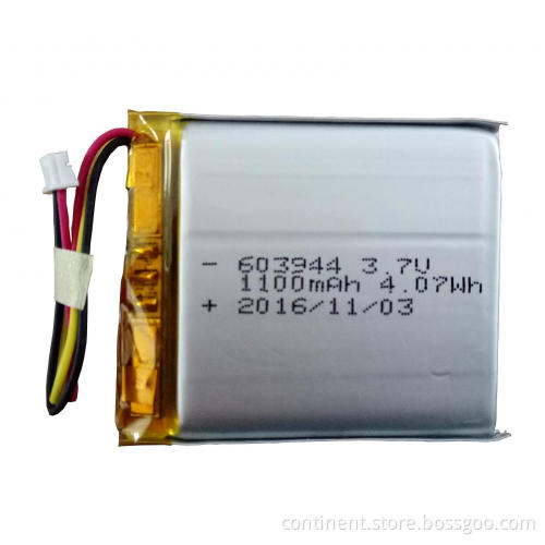 3.7V 1100mAh 603944 Li-Polymer Battery Li Ion Polymer